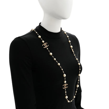 Chanel Pearl CC Long Necklace Gold 2 of 5