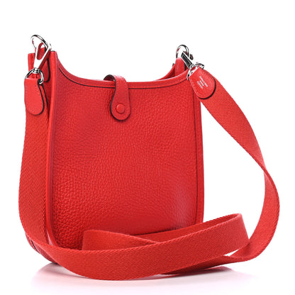 Hermes Taurillon Clemence Evelyne TPM Rouge De Coeur 2 of 9