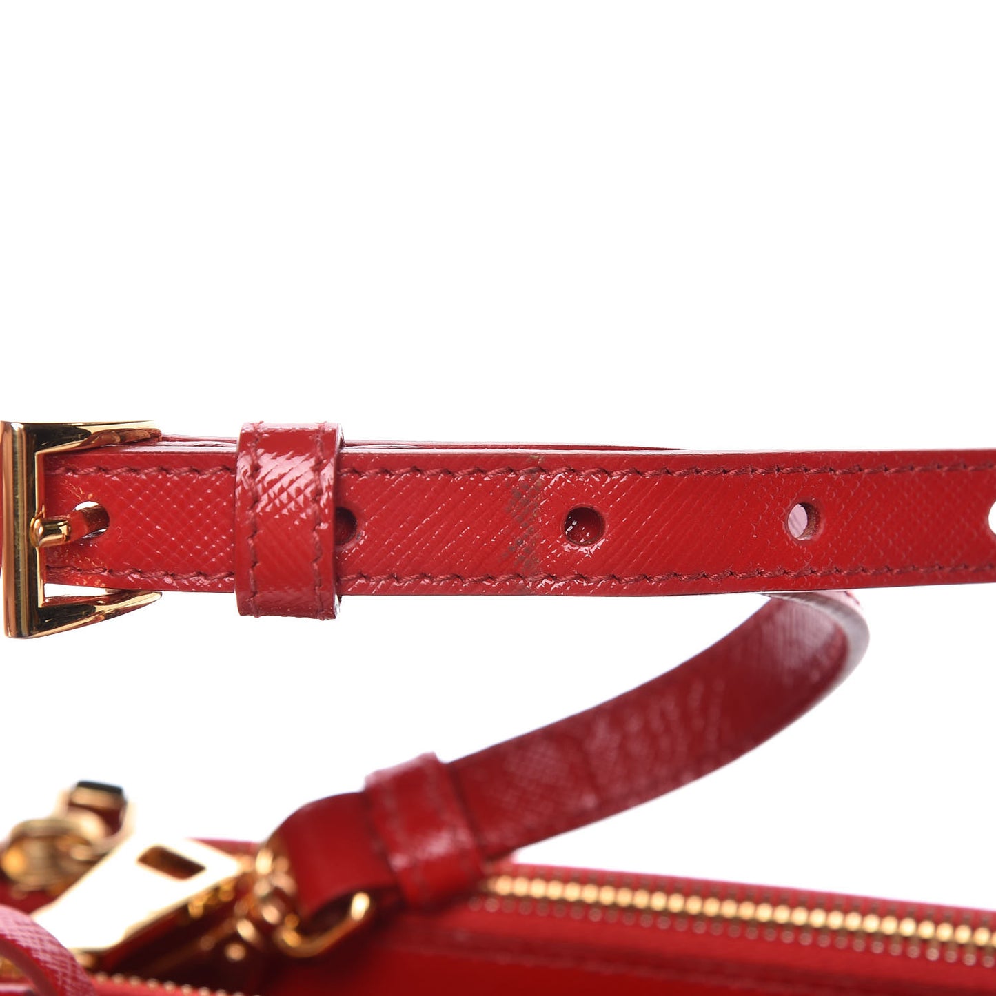 Saffiano Vernice Small Galleria Double Zip Tote Rosso