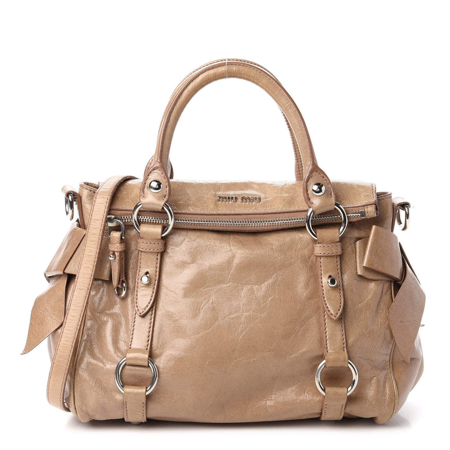 Vitello Lux Mini Bow Bag Cammeo