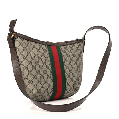 Gucci GG Supreme Monogram Web Small Ophidia Half Moon Hobo Brown 3 of 11
