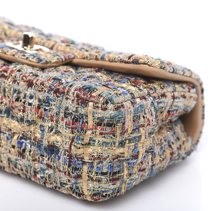 Chanel Tweed Quilted Mini Rectangular Flap Gold Blue 8 of 10