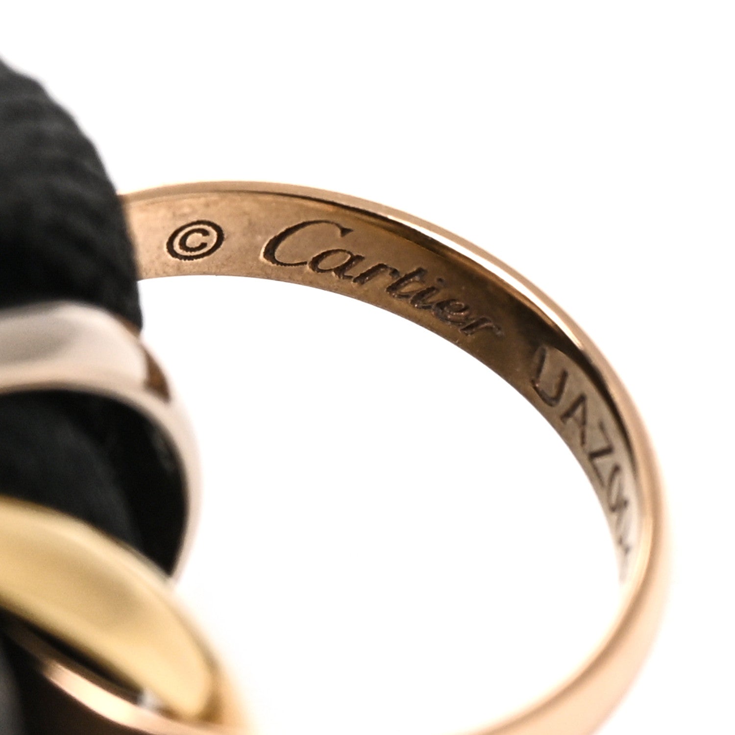 Cartier 18K Pink Yellow White Gold Trinity Adjustable Cord Bracelet Black 3 of 3