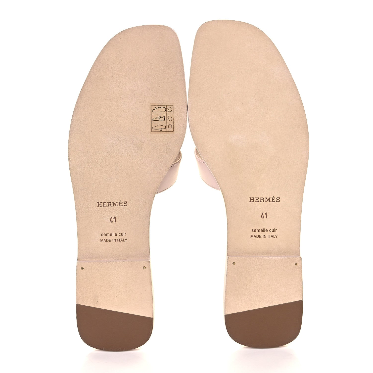 Hermes Box Calfskin Oran Sandals 41 Rose Pale 5 of 9