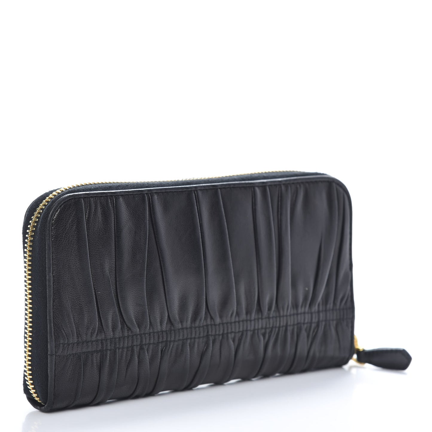 Nappa Gaufre Zip Around Wallet Black