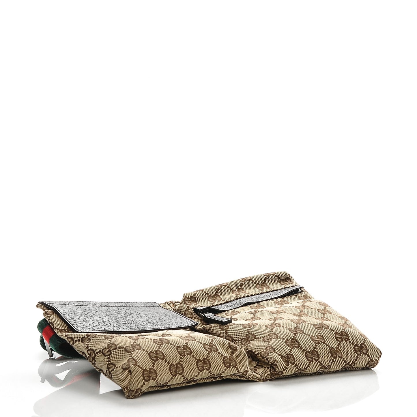 GG Monogram Double Pocket Belt Bag Dark Brown