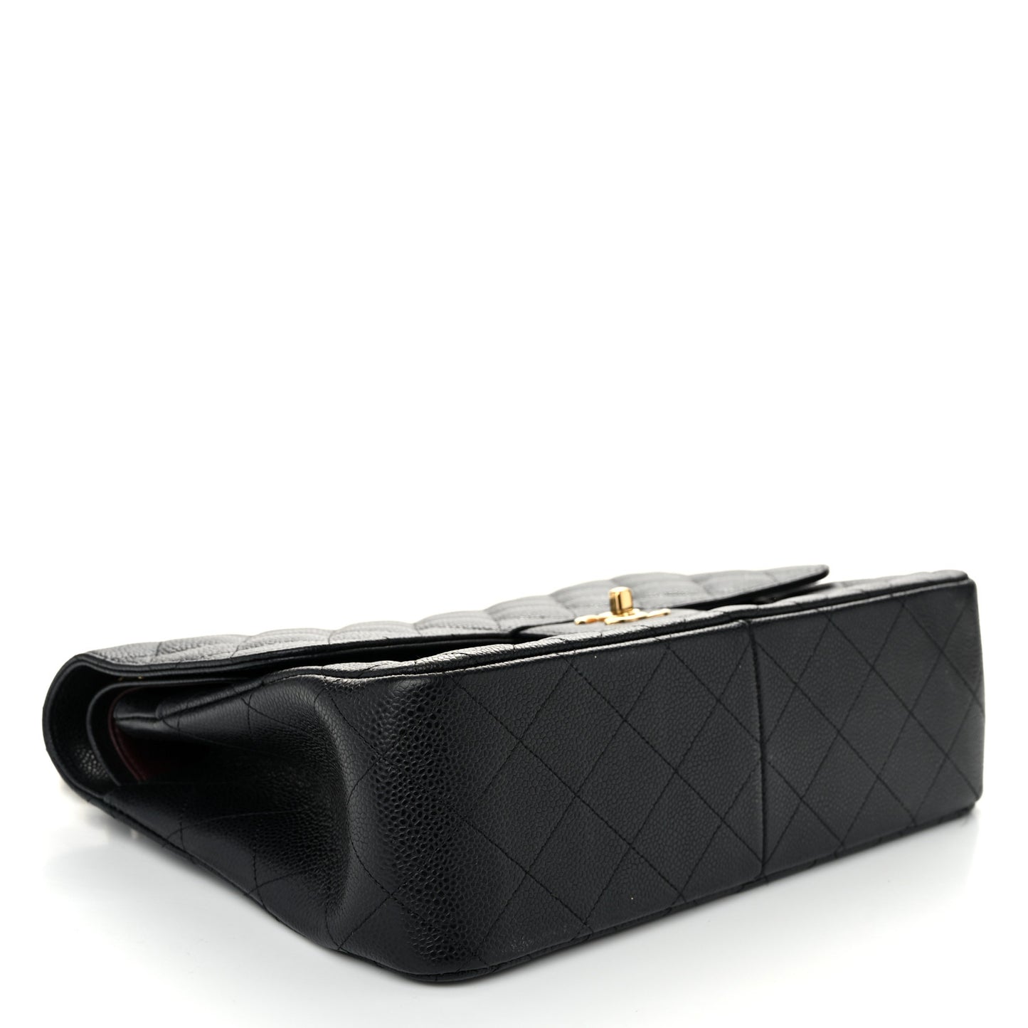 Caviar Quilted Jumbo Double Flap Black
