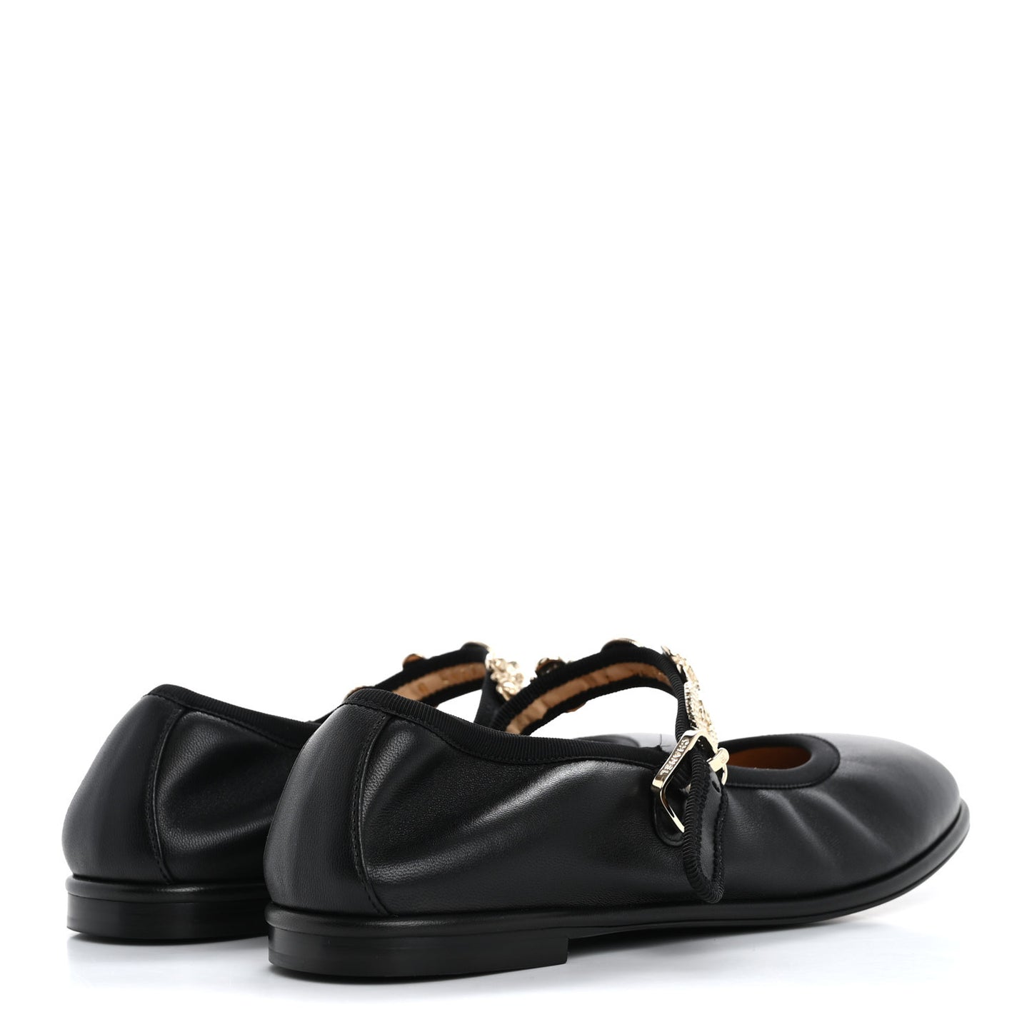 Lambskin Charm Mary Jane Flats 39 Black