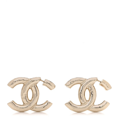 Chanel Metal Large CC Earrings Light Gold 1 of 5