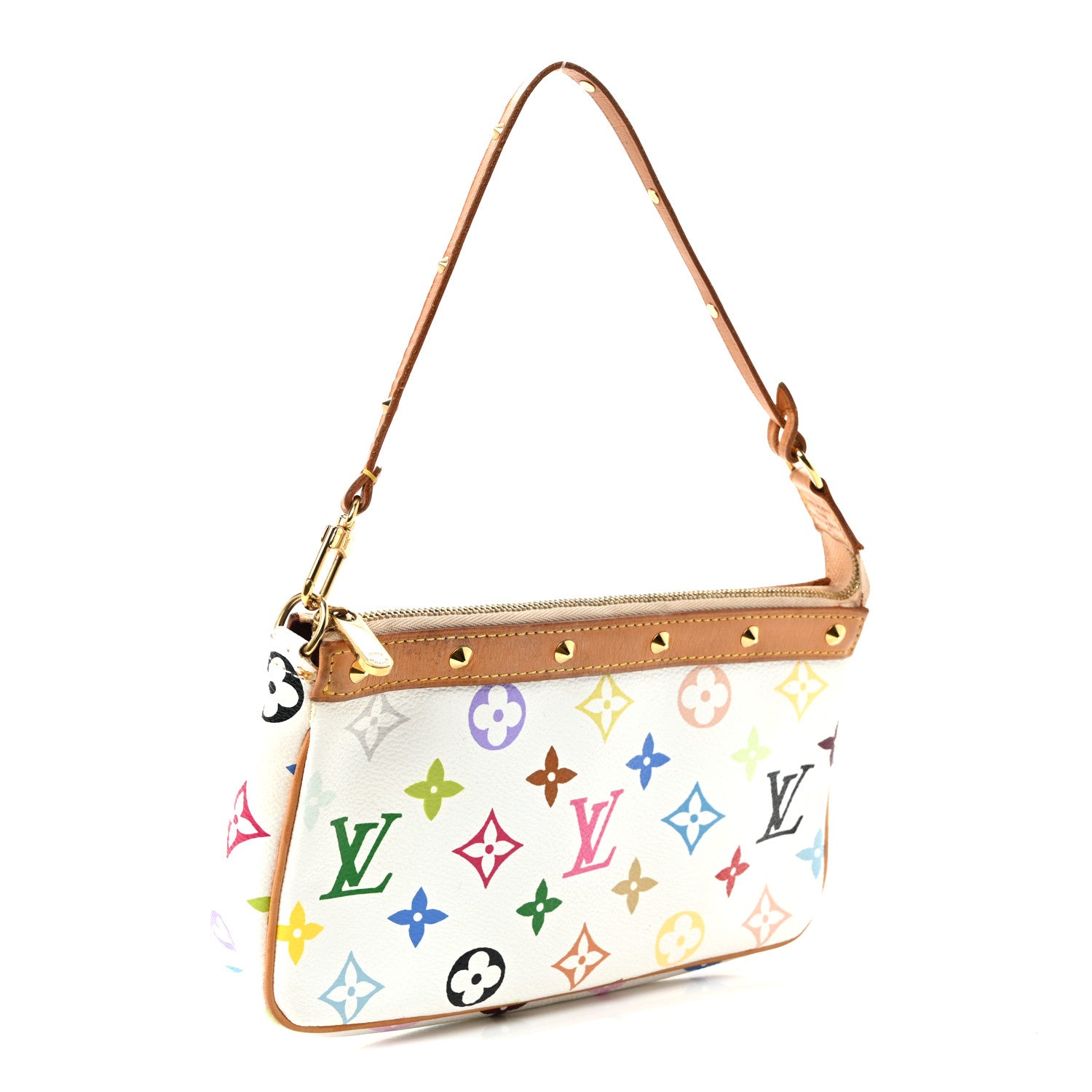 Louis Vuitton Monogram Multicolor Pochette Accessories White 3 of 11