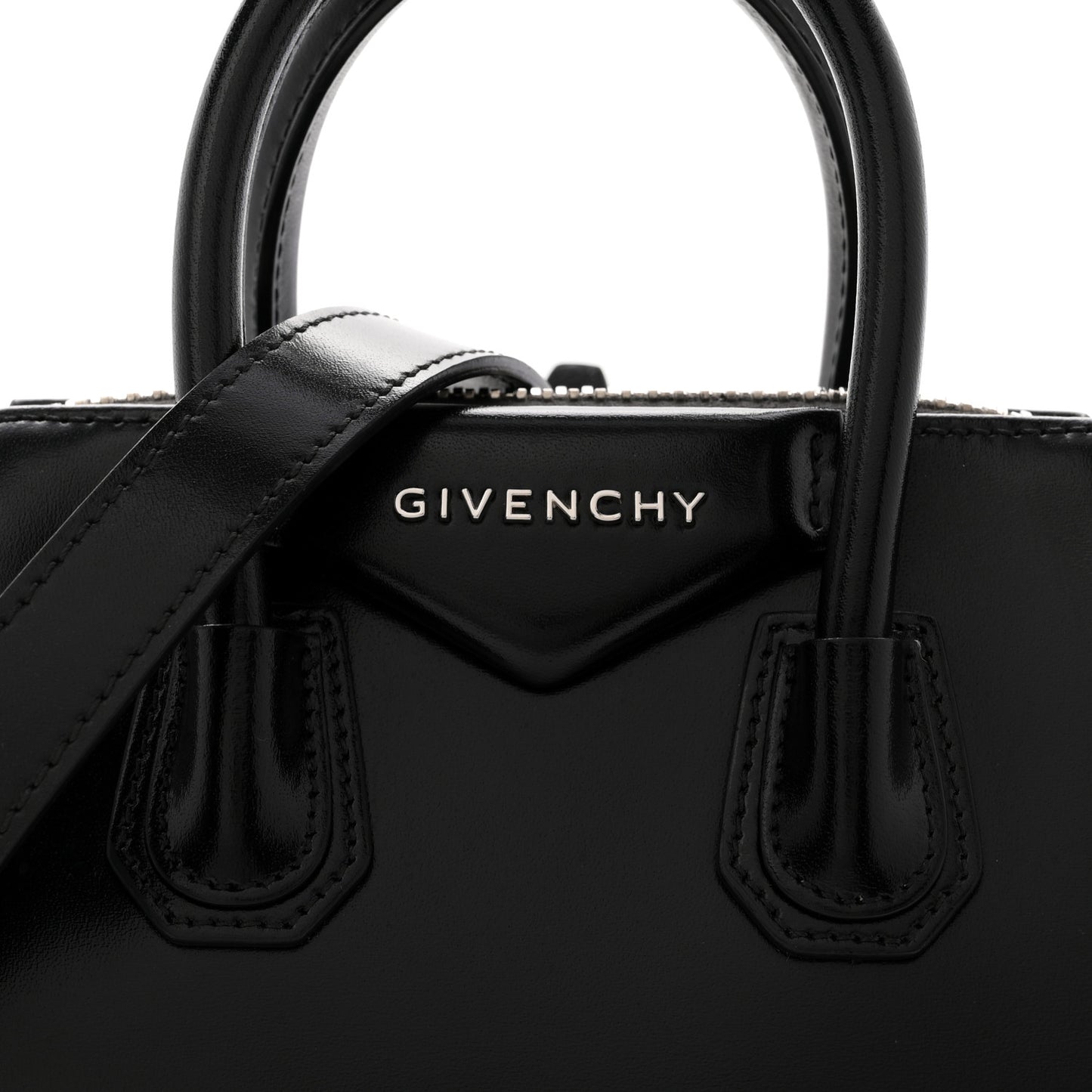 Shiny Lord Calfskin Mini Antigona Black
