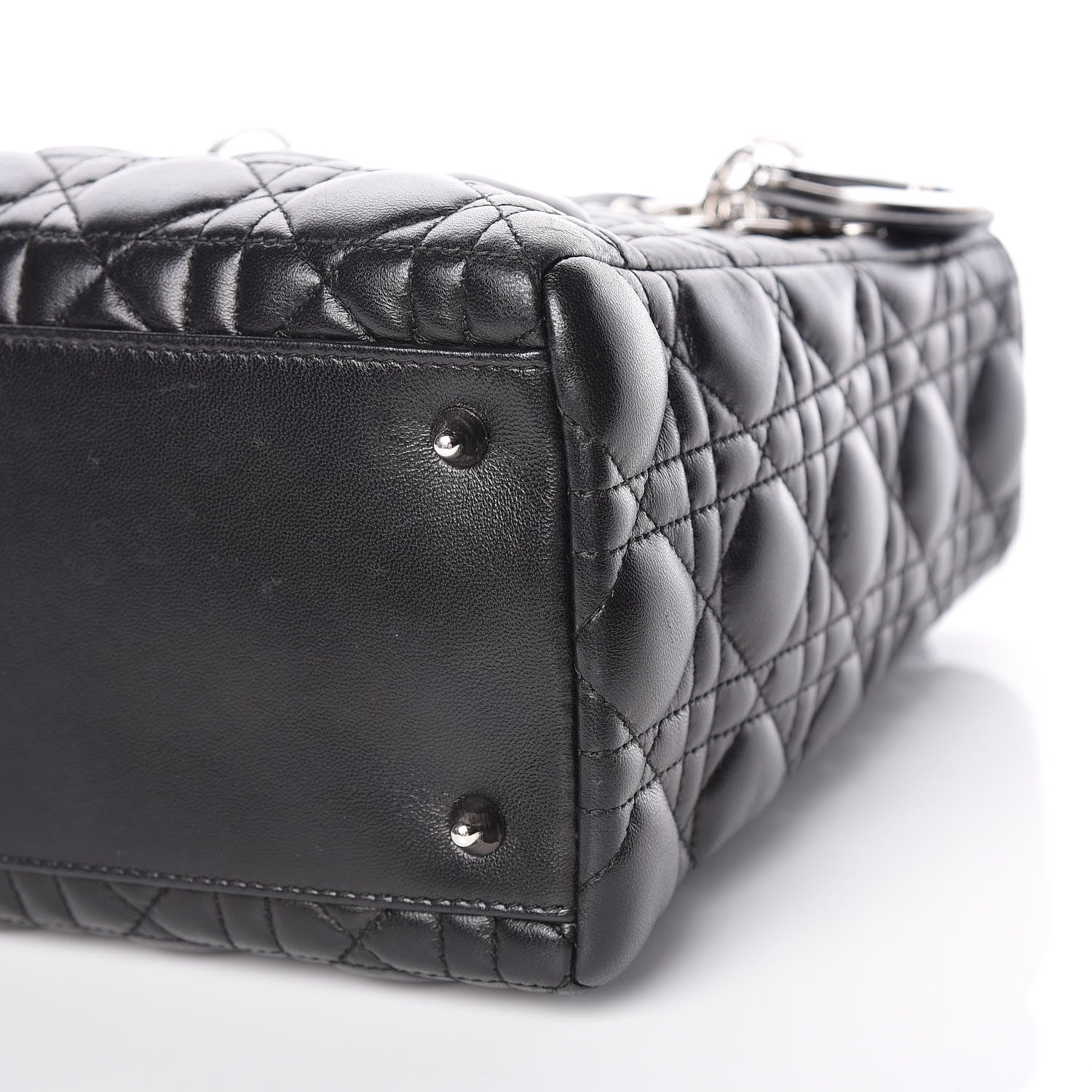 Christian Dior Lambskin Cannage Medium Lady Dior Black 9 of 9