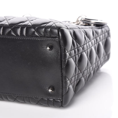 Christian Dior Lambskin Cannage Medium Lady Dior Black 9 of 9