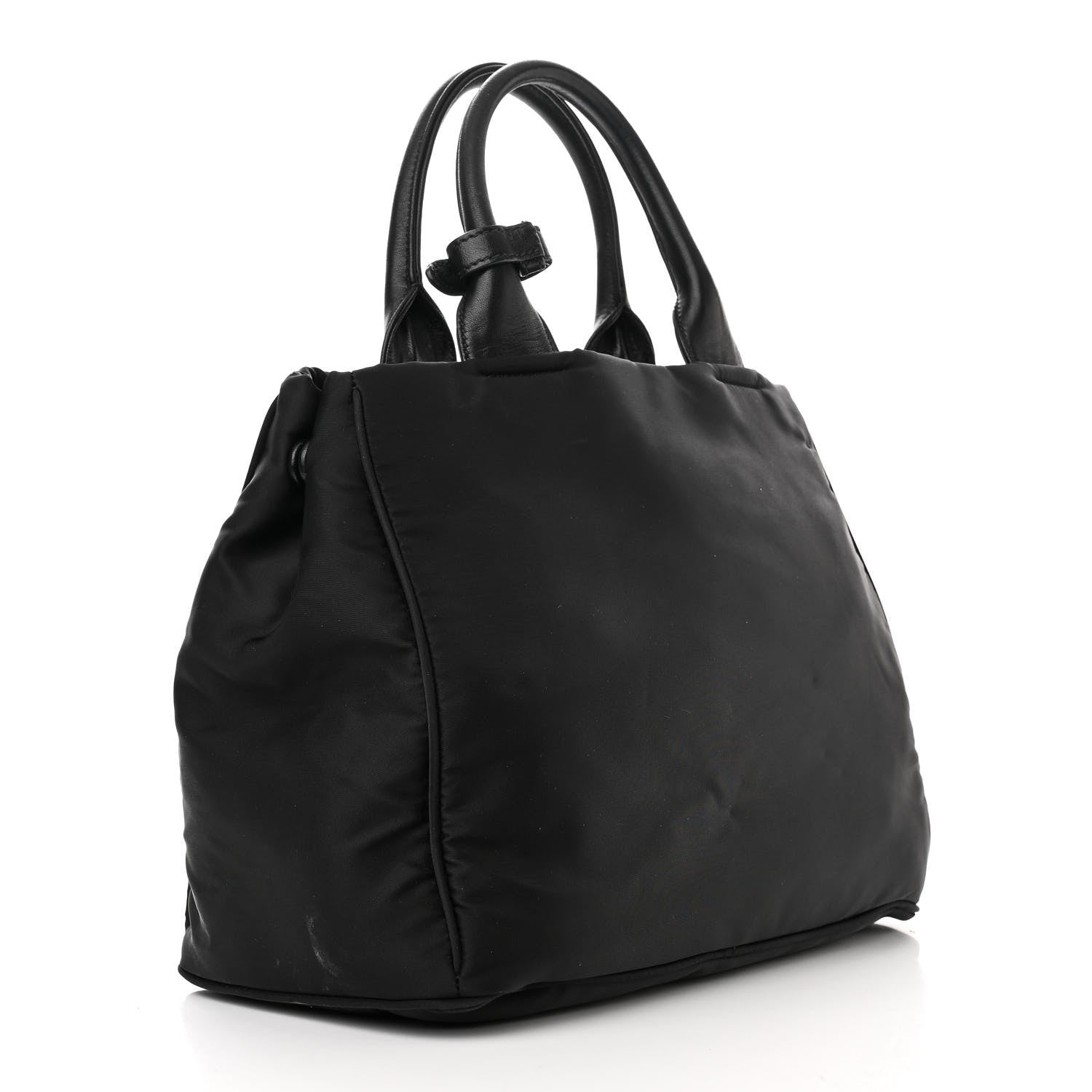 Prada Nylon Tessuto Bow Logo Tote Black 3 of 11