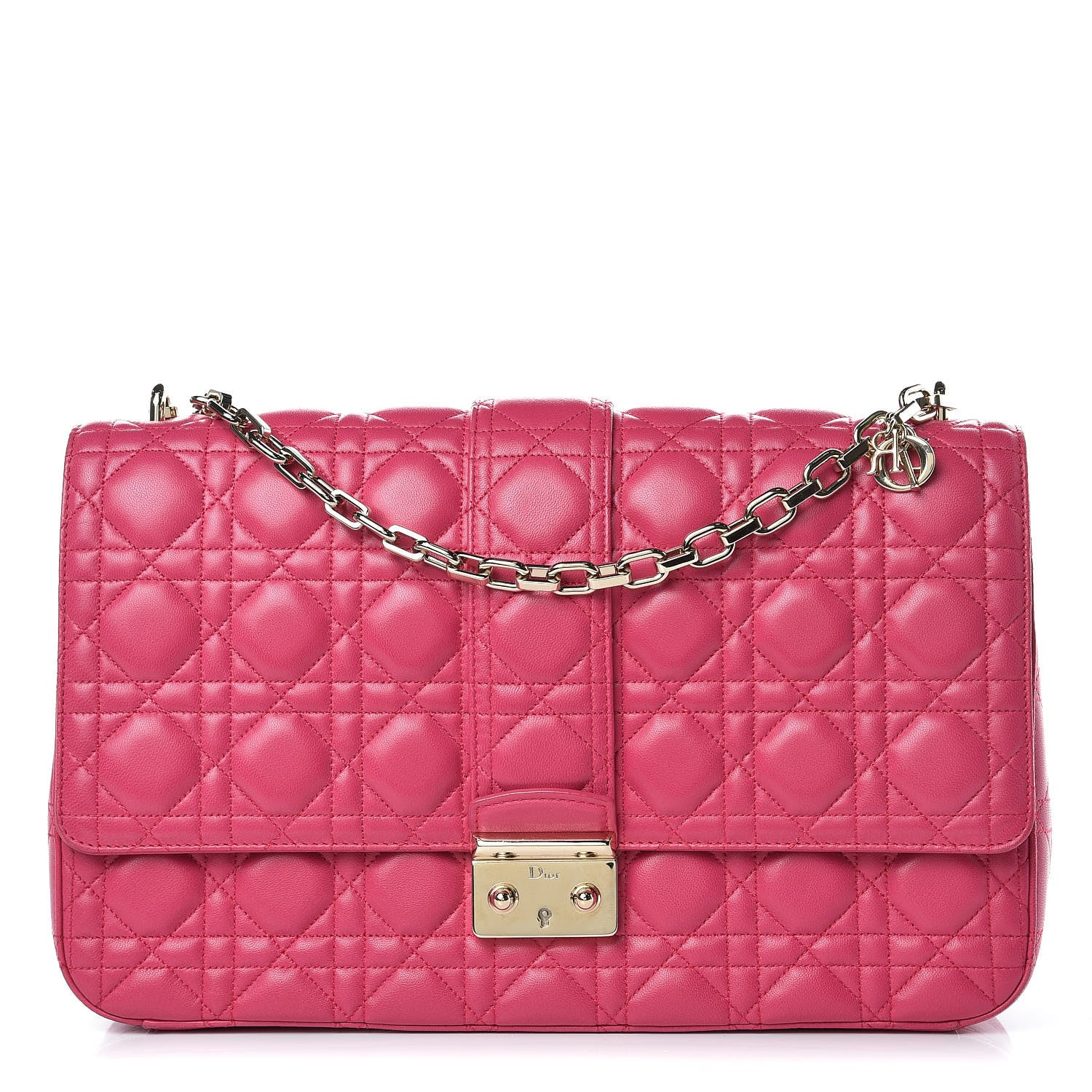 Christian Dior Lambskin Cannage Large Miss Dior Flap Pink 1 of 12