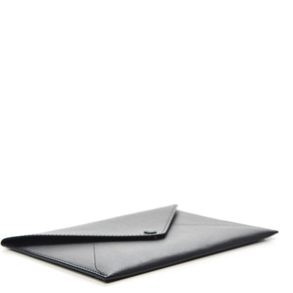 Delvaux Grained Calfskin Envelope Clutch Black 4 of 8
