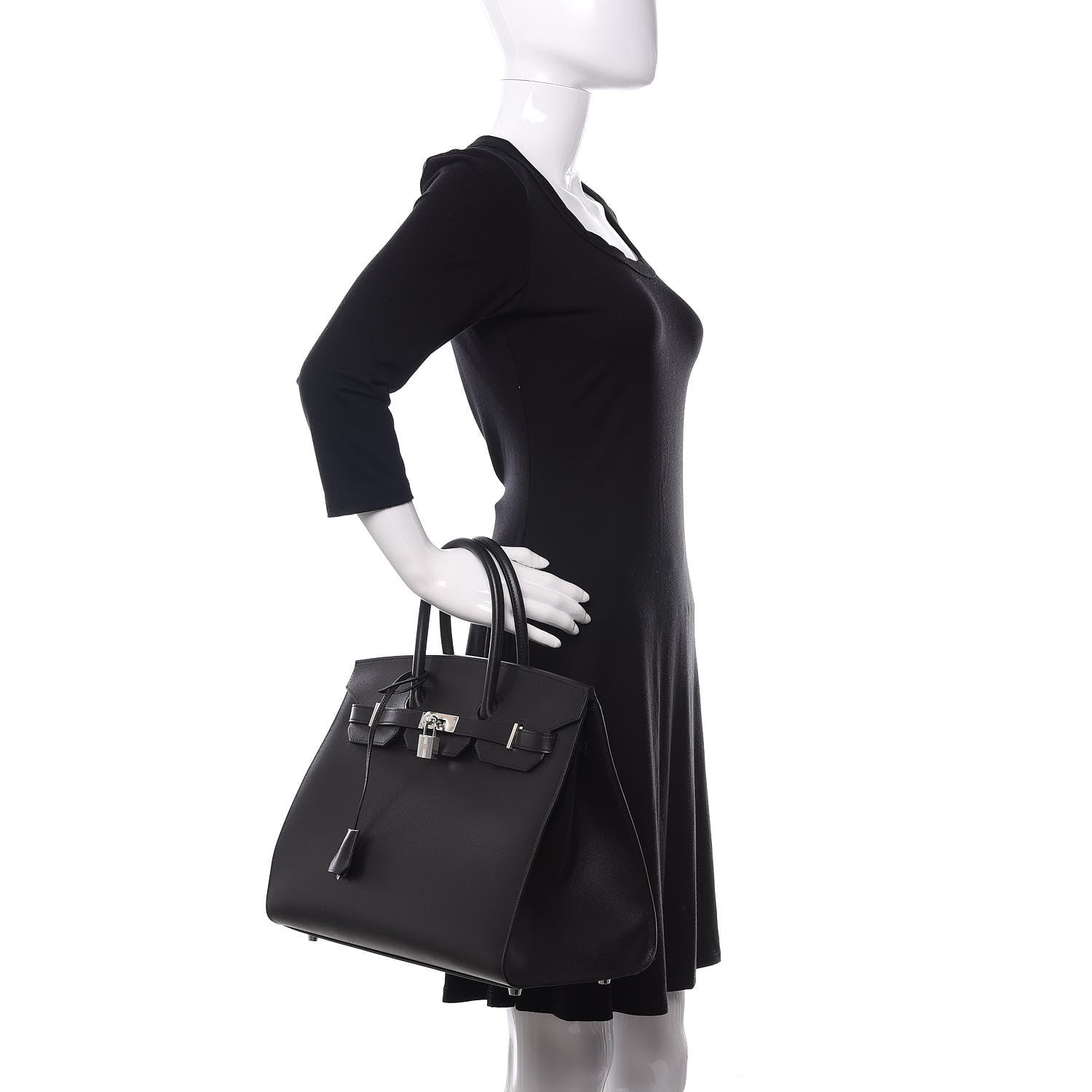 Hermes Madame Calfskin Birkin Sellier 35 Black 2 of 11