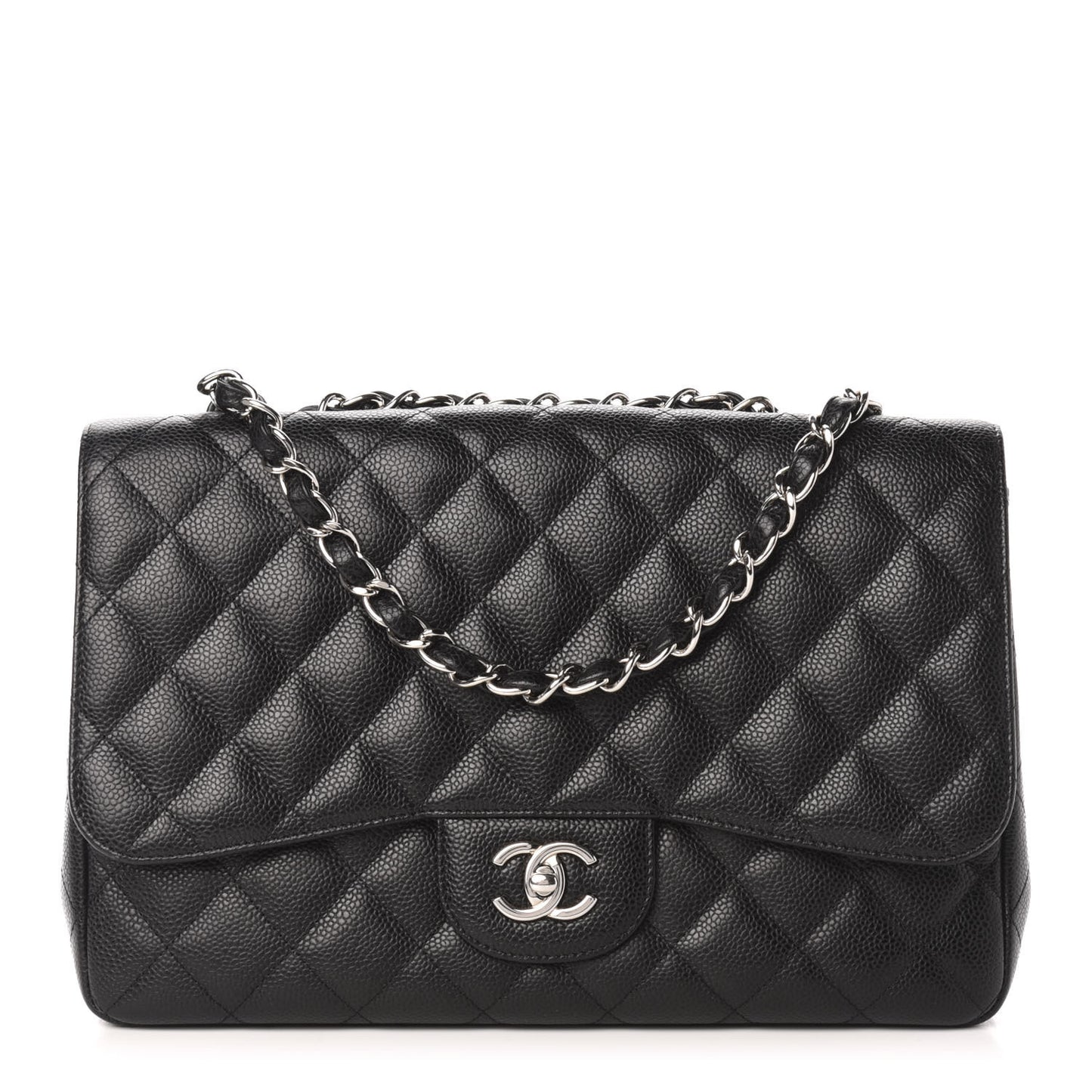 Caviar Quilted Jumbo Single Flap Black