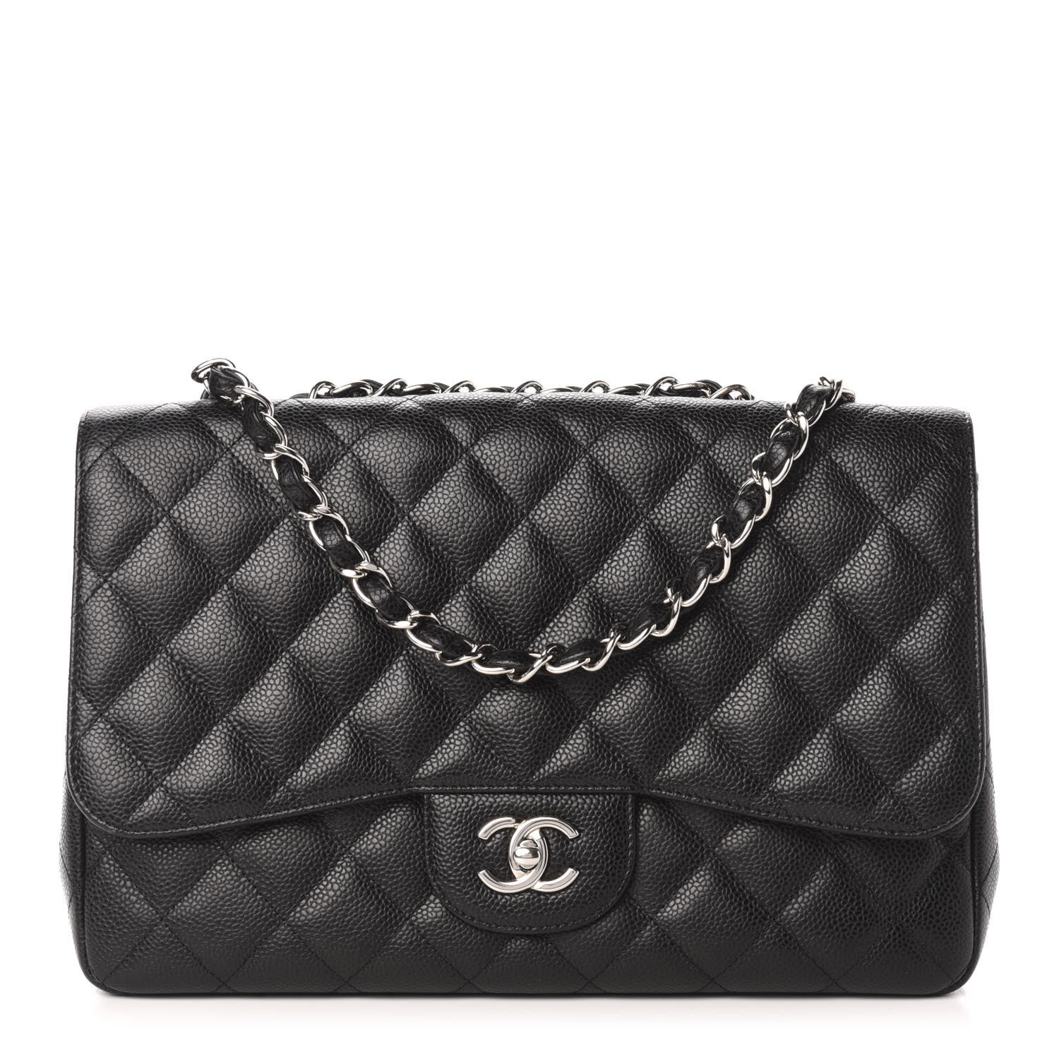 Chanel Caviar Quilted Jumbo Single Flap Black 1 of 12