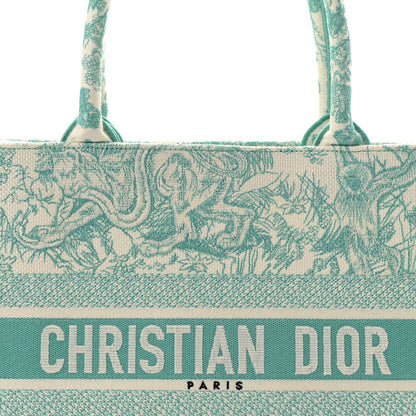 Christian Dior Canvas Embroidered Medium Dioriviera Toile De Jouy Book Tote Aquamarina 8 of 13