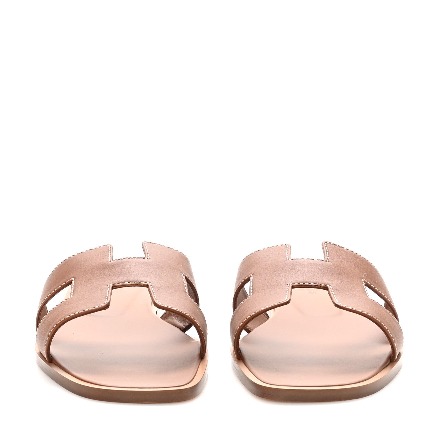 Hermes Box Calfskin Oran Sandals 37 Gold 3 of 10