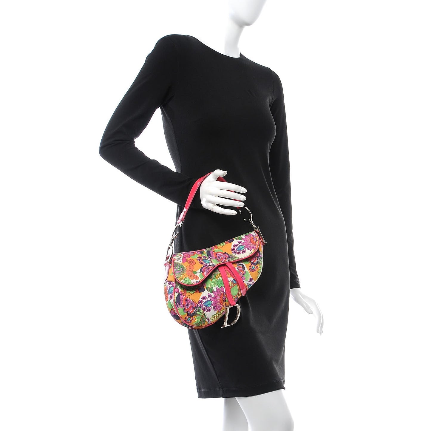 Canvas Floral Saddle Bag Multicolor