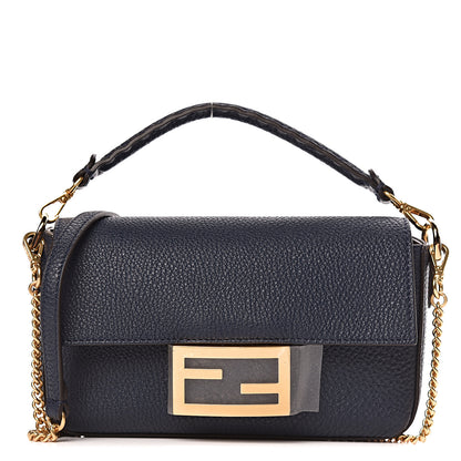Fendi Cuoio Romano Mini Baguette Indaco 1 of 10
