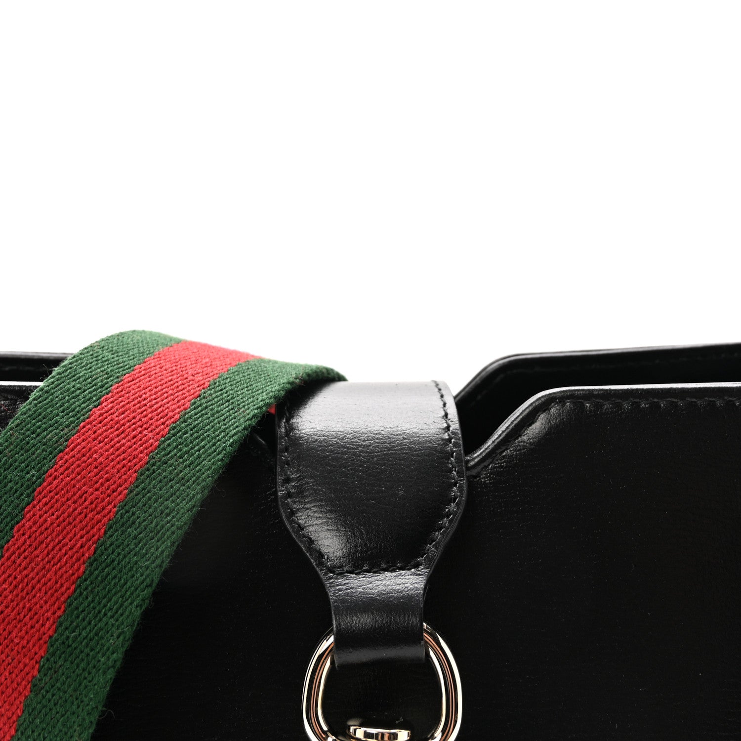 Gucci Tritone Calfskin Web Mini Ophidia Bucket Bag Black 7 of 9