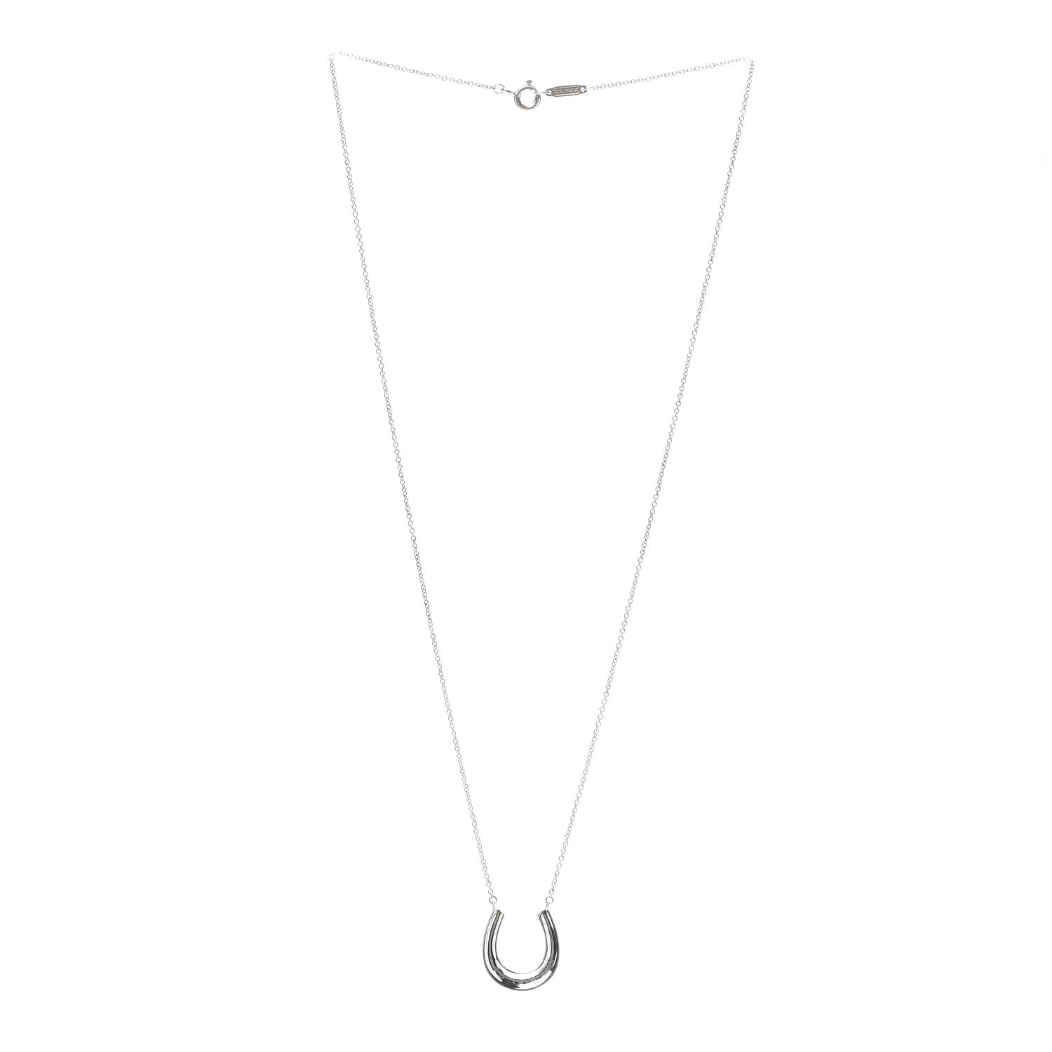 Tiffany Sterling Silver 1837 Horseshoe Pendant Necklace 3 of 6