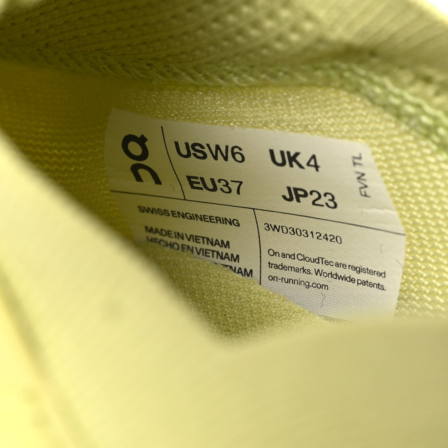 Loewe X ON Canvas Mesh Womens Cloudtilt Sneakers 37 Lime Green 8 of 9