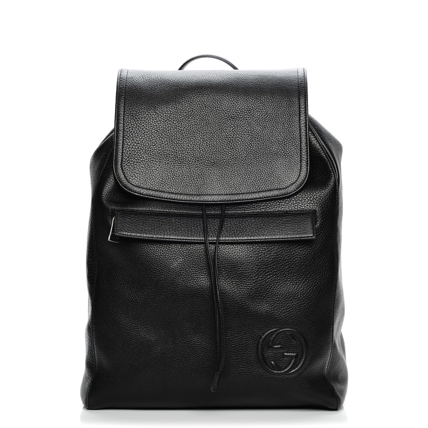 Pebbled Calfskin Soho Backpack Black