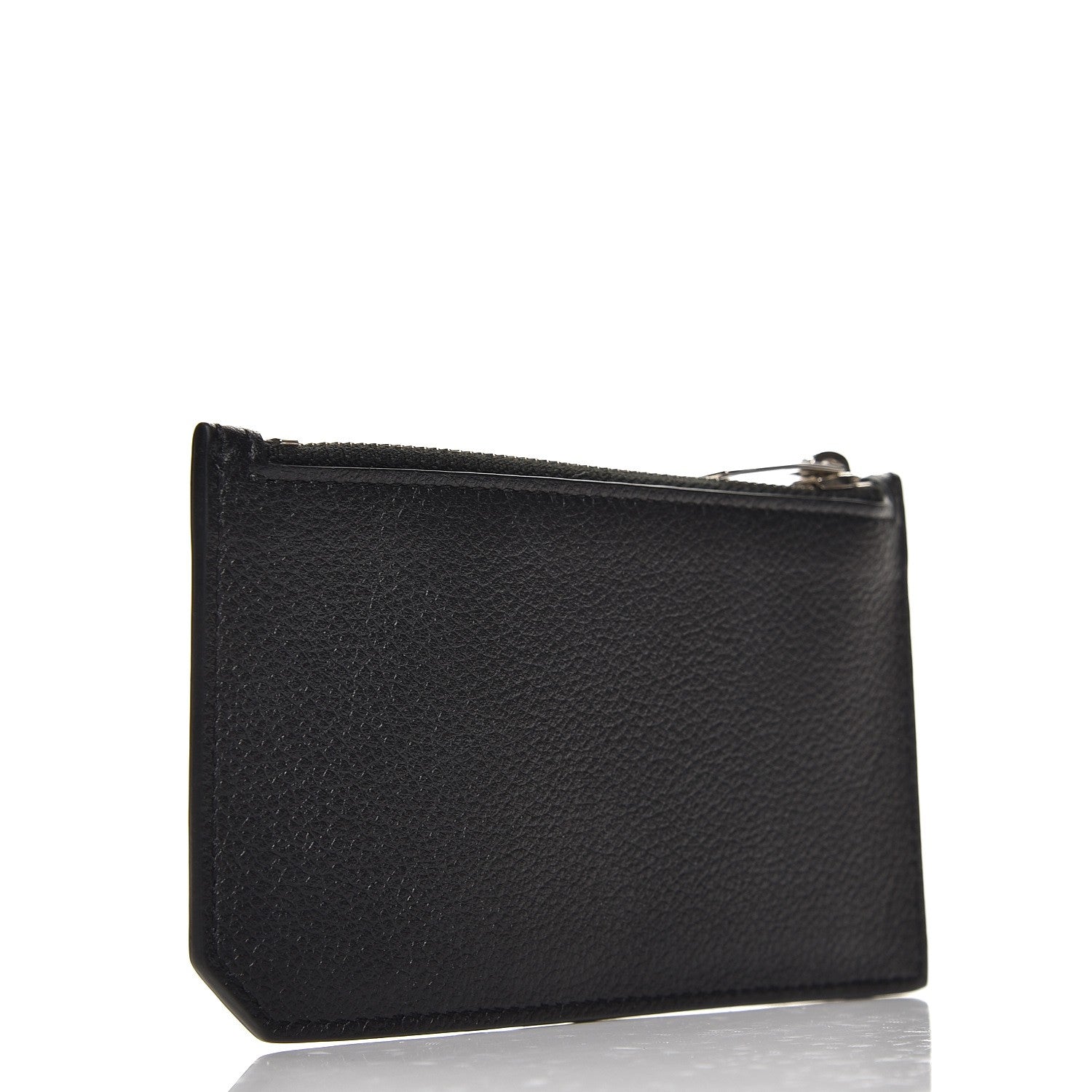 Saint Laurent Grained Calfskin 5 Fragments Zip Pouch Card Holder Black 3 of 8