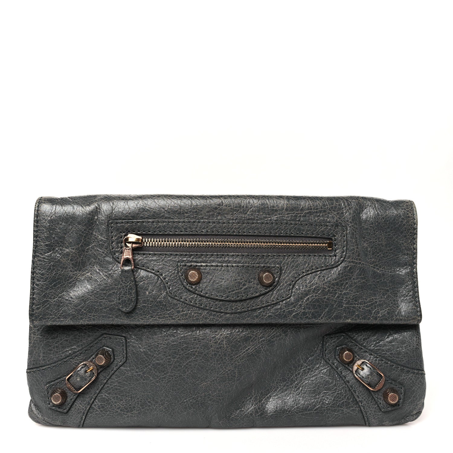 Balenciaga Agneau Giant 12 Rose Gold Hardware Envelope Clutch Tarmac 1 of 11