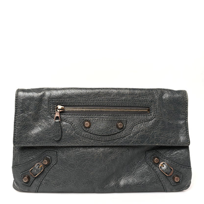 Balenciaga Agneau Giant 12 Rose Gold Hardware Envelope Clutch Tarmac 1 of 11