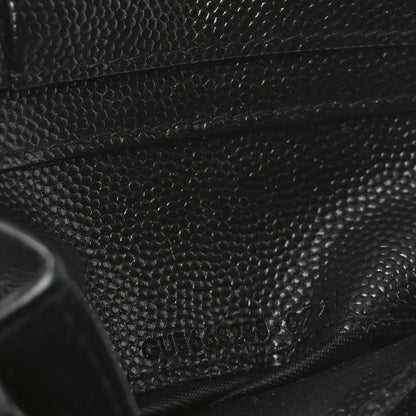 Saint Laurent Grain De Poudre Matelasse Chevron Monogram Compact Zip Around Wallet Black 7 of 8