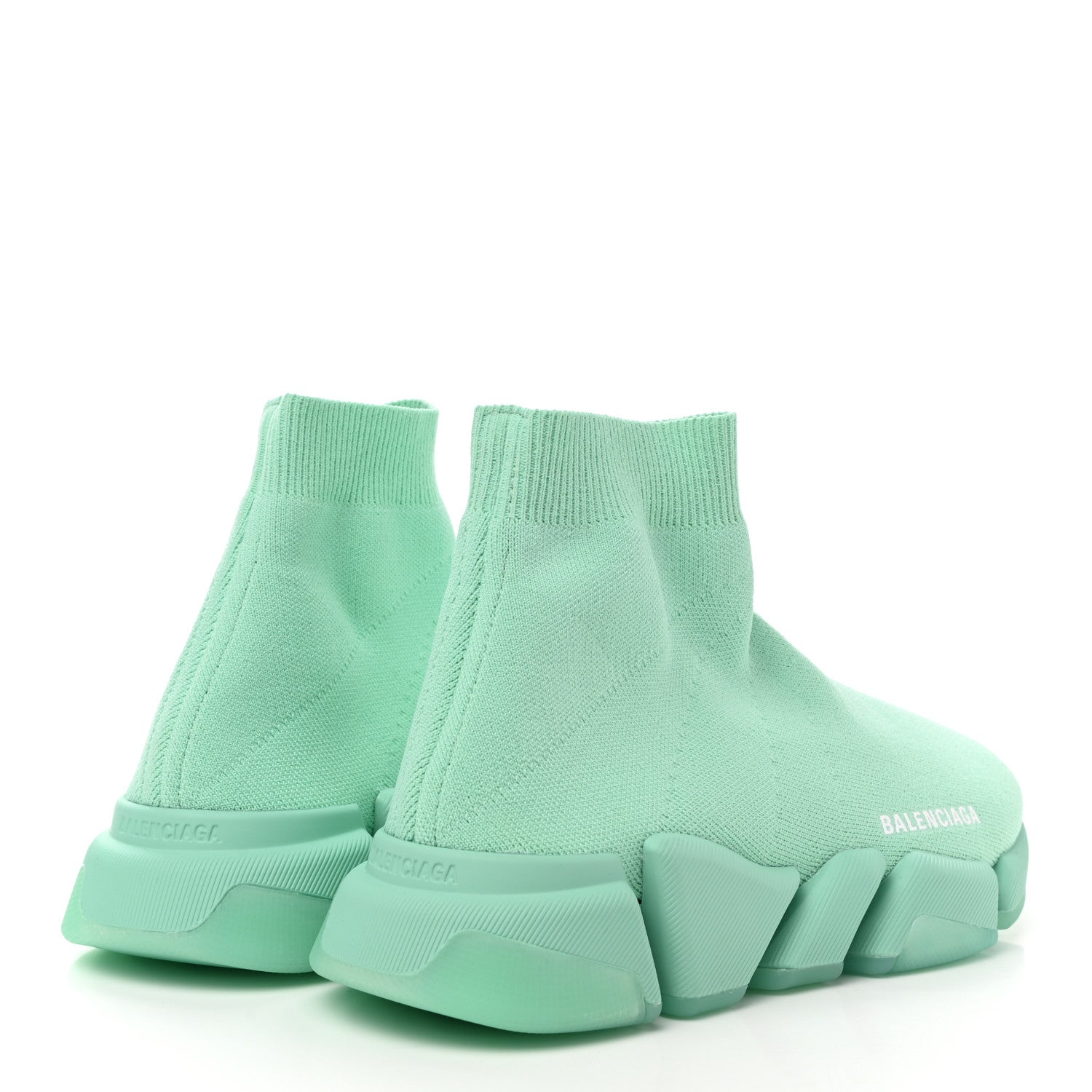Balenciaga Technical 3D Recycled Knit Womens Speed 2.0 Transparent Sole Sneakers 40 Mint 4 of 8