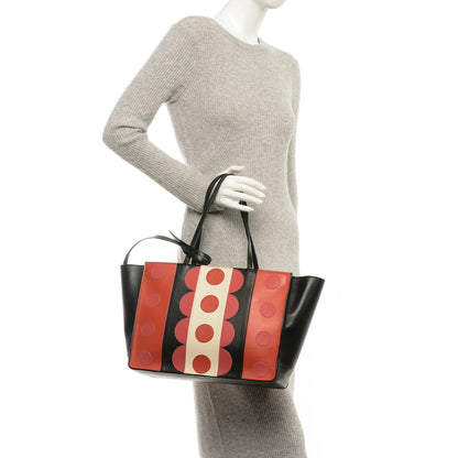 Valentino Garavani Calfskin Carmen Medium Tote Black Deep Rose 2 of 9
