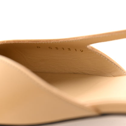 Chanel Goatskin Grosgrain Cap Toe CC Slingback Sandals 38.5 Beige Black 8 of 10