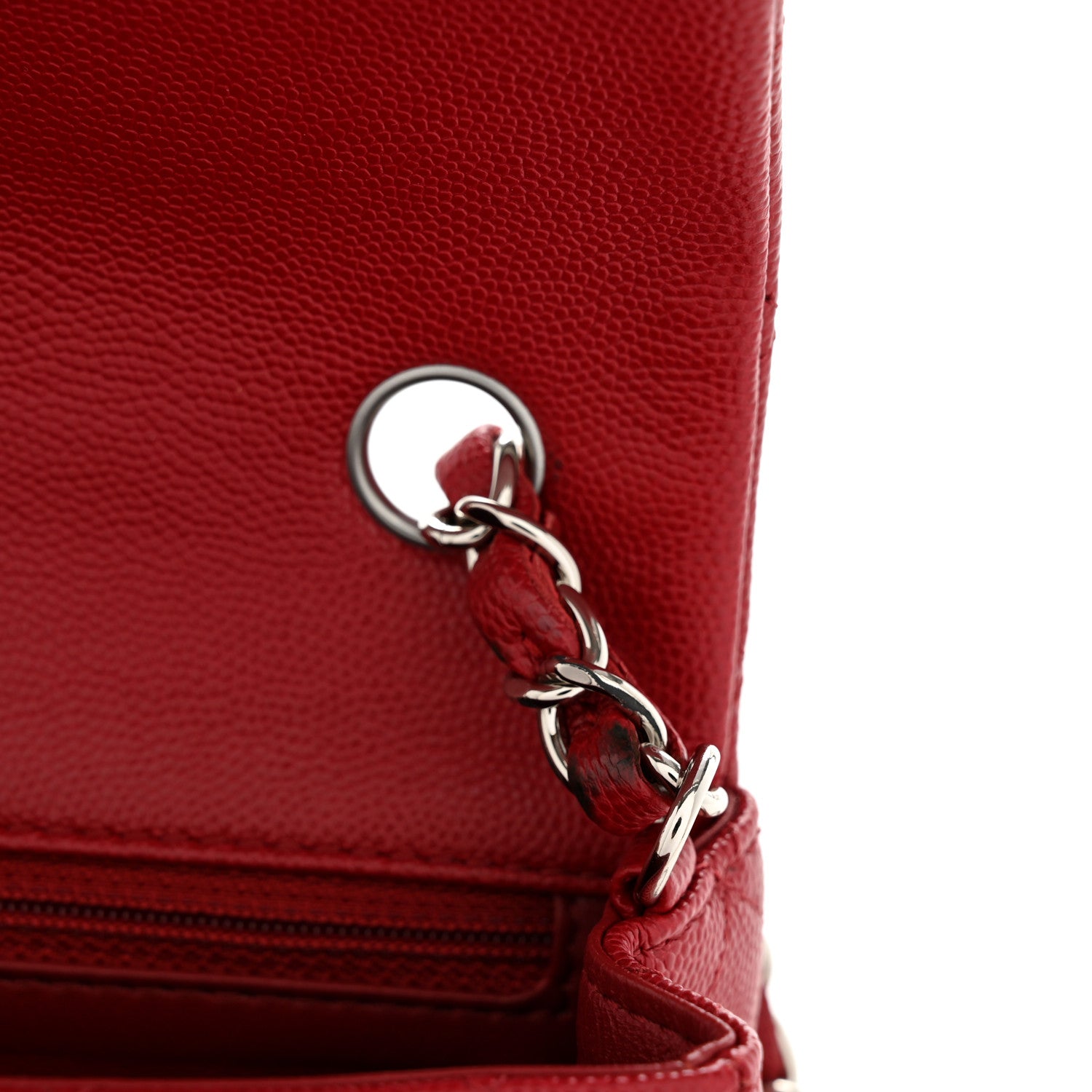 Chanel Caviar Quilted Mini Rectangular Flap Dark Red 12 of 13
