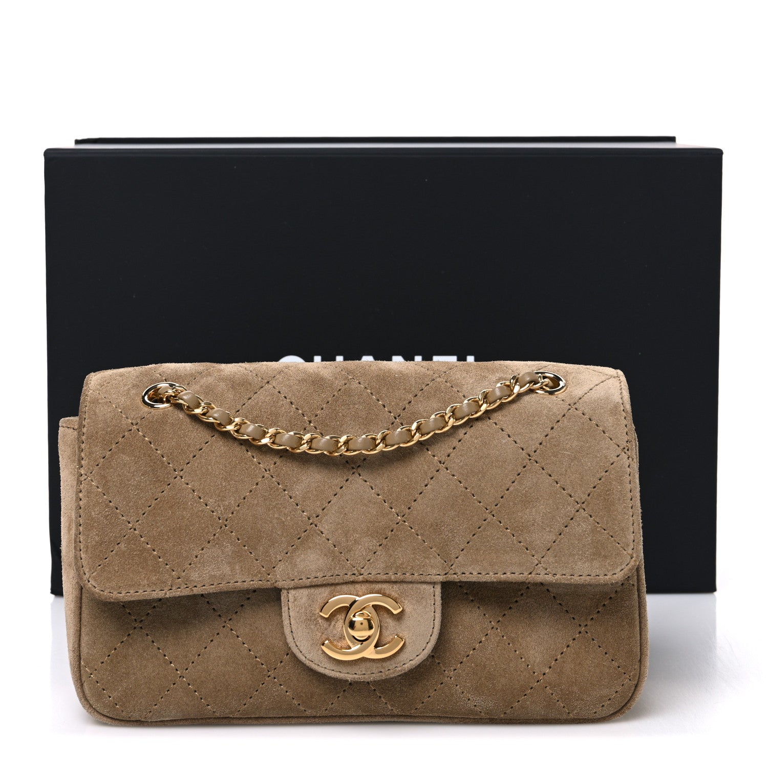 Chanel Suede Calfskin Mini Souplissimo Flap Dark Beige 11 of 11