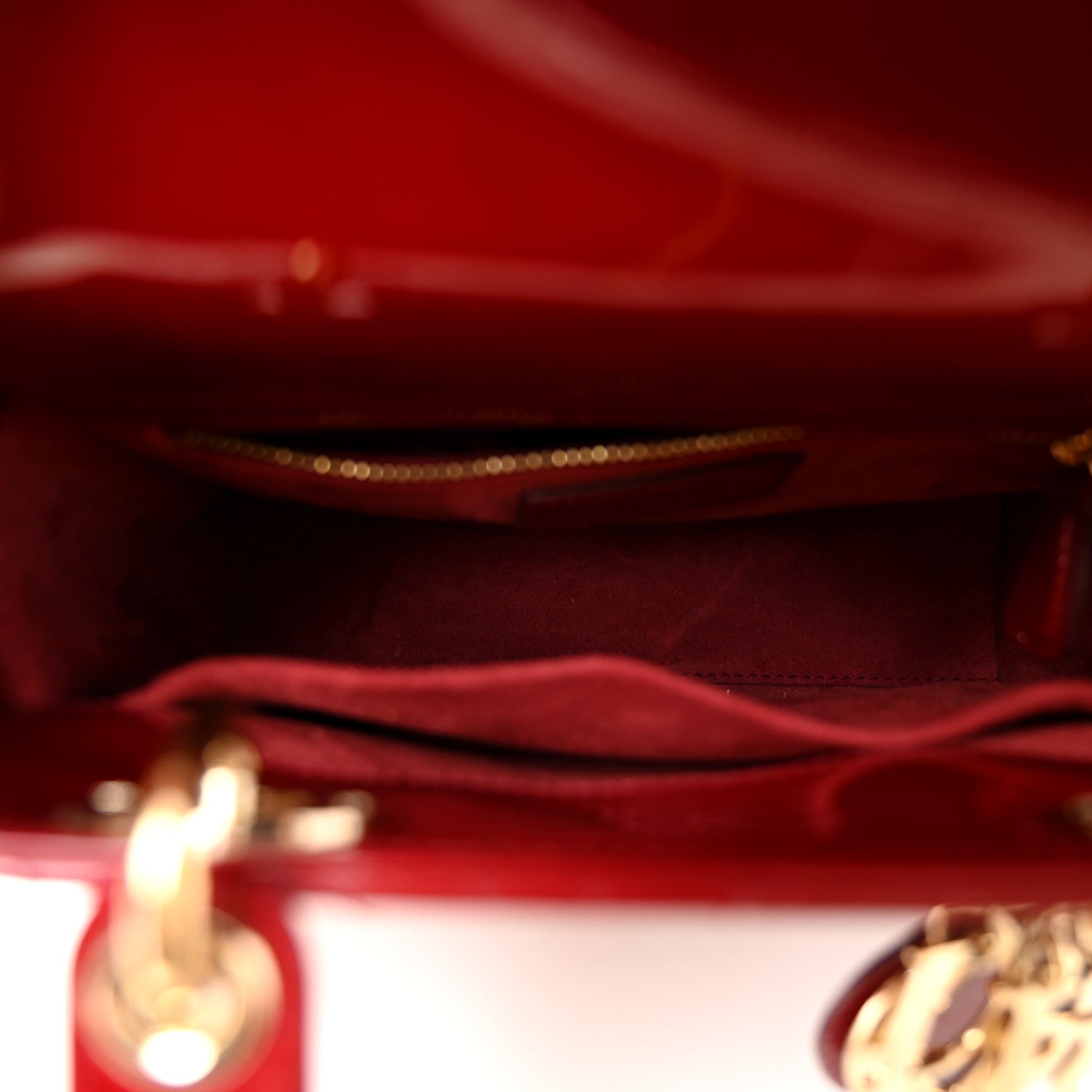 Christian Dior Patent Cannage Small Lady Dior Cherry Red 5 of 10