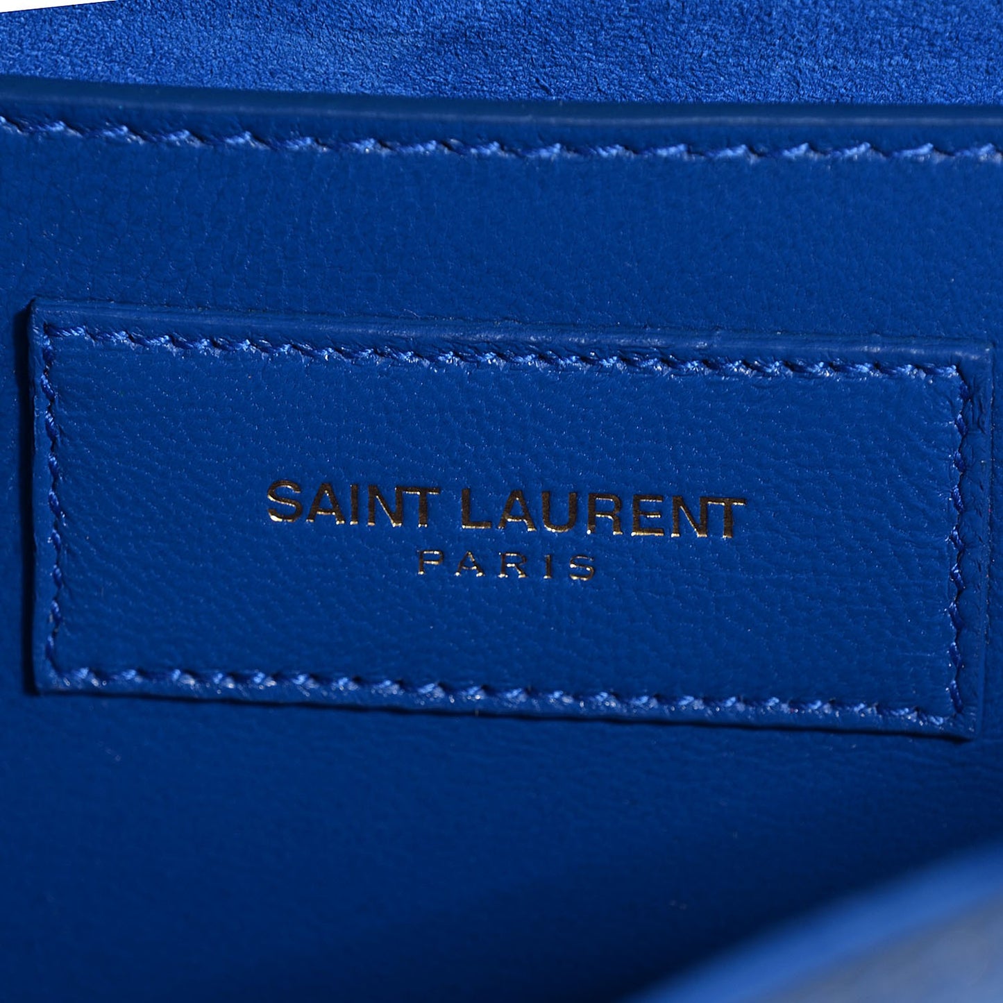 Textured Patent Calfskin Classic Monogram Clutch Royal Blue