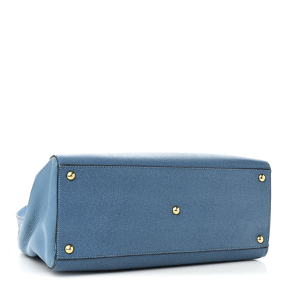 Fendi Vitello Elite Regular 2Jours Tote Blue Cobalto 4 of 11