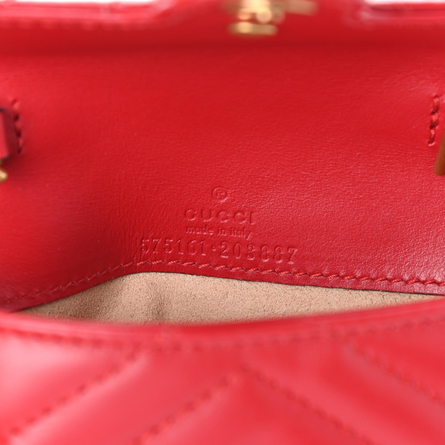 Gucci Calfskin Matelasse GG Marmont 2.0 Coin Purse On A Chain Hibiscus Red 6 of 6