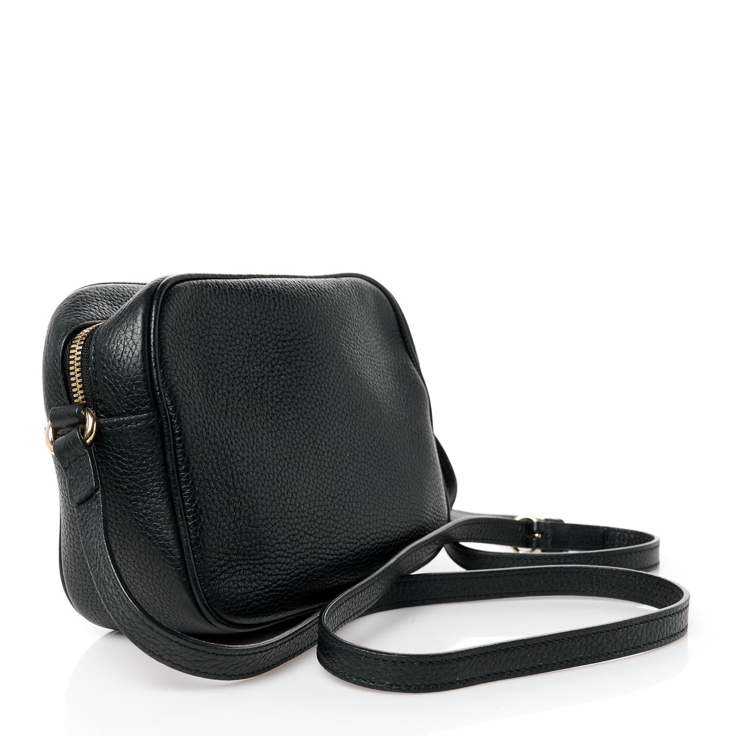 Pebbled Calfskin Small Soho Disco Bag Black
