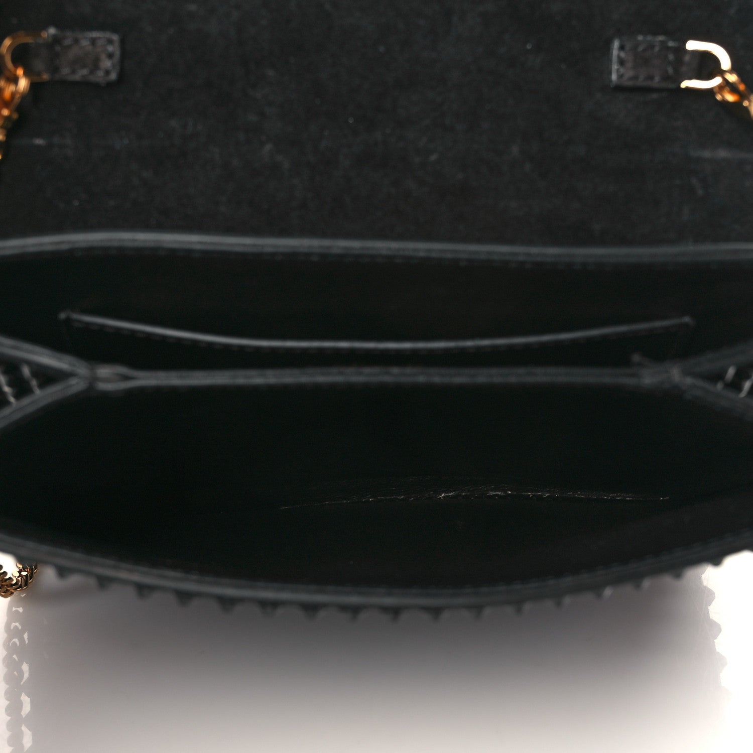 Versace Suede Studded Virtus Chain Clutch Black 5 of 9