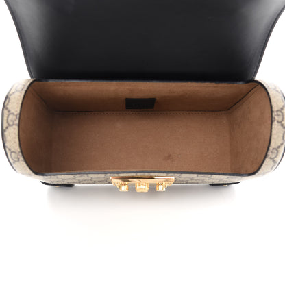 Gucci GG Supreme Monogram Small Padlock Bamboo Shoulder Bag Beige Black Cuir 5 of 9