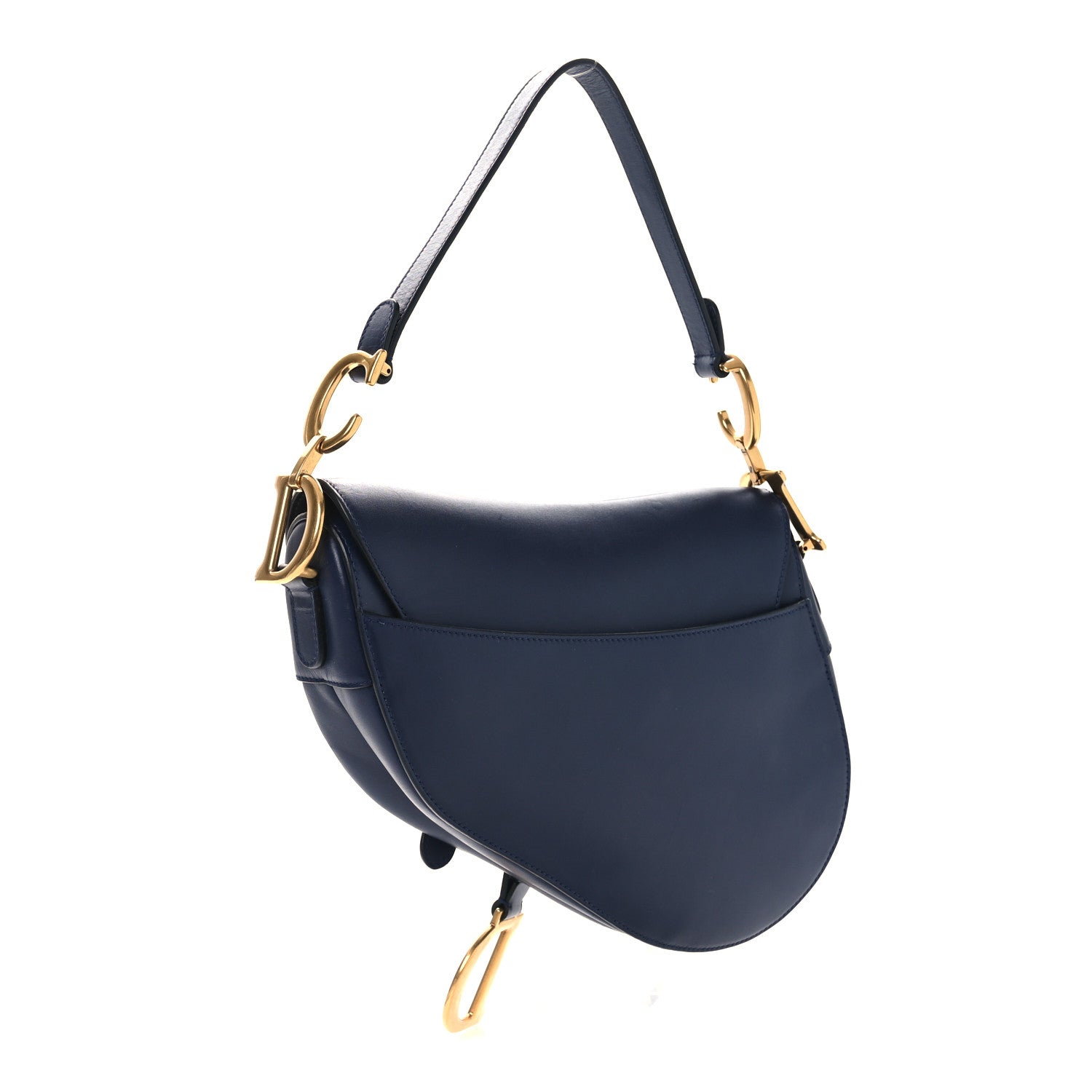 Christian Dior Calfskin Saddle Bag Blue 3 of 12