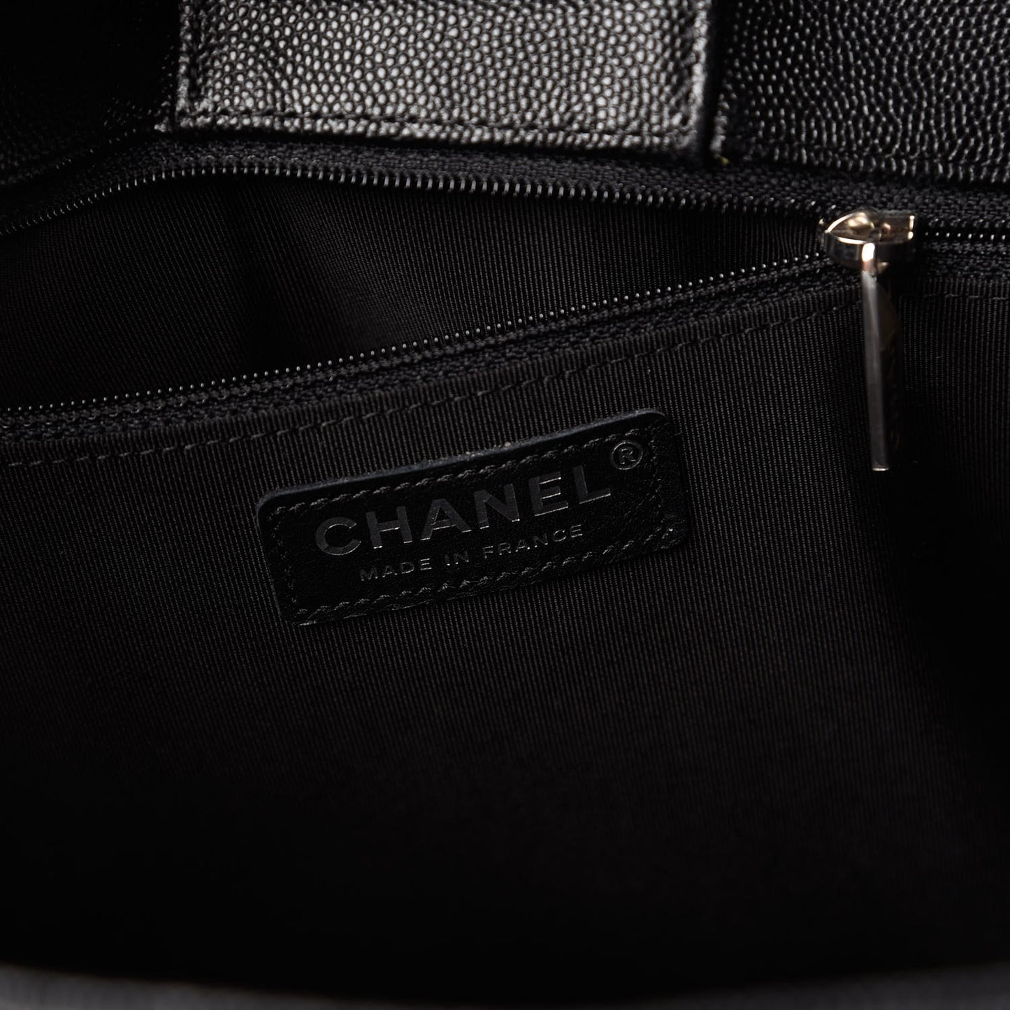 Caviar Quilted Large Shopping Tote Black