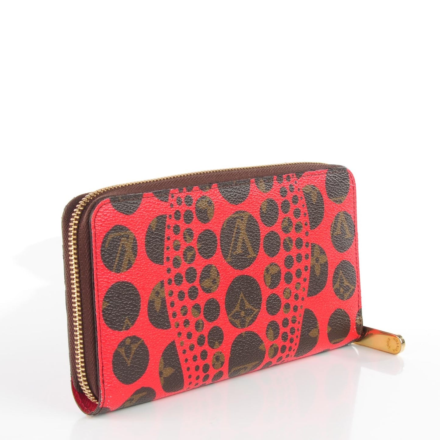 Monogram Kusama Pumpkin Dots Zippy Wallet Red